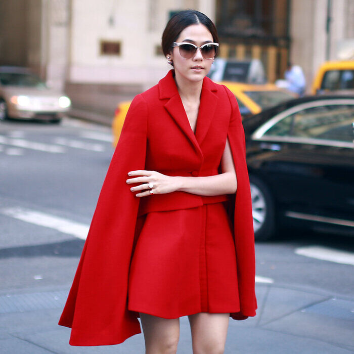Vestido capa rojo