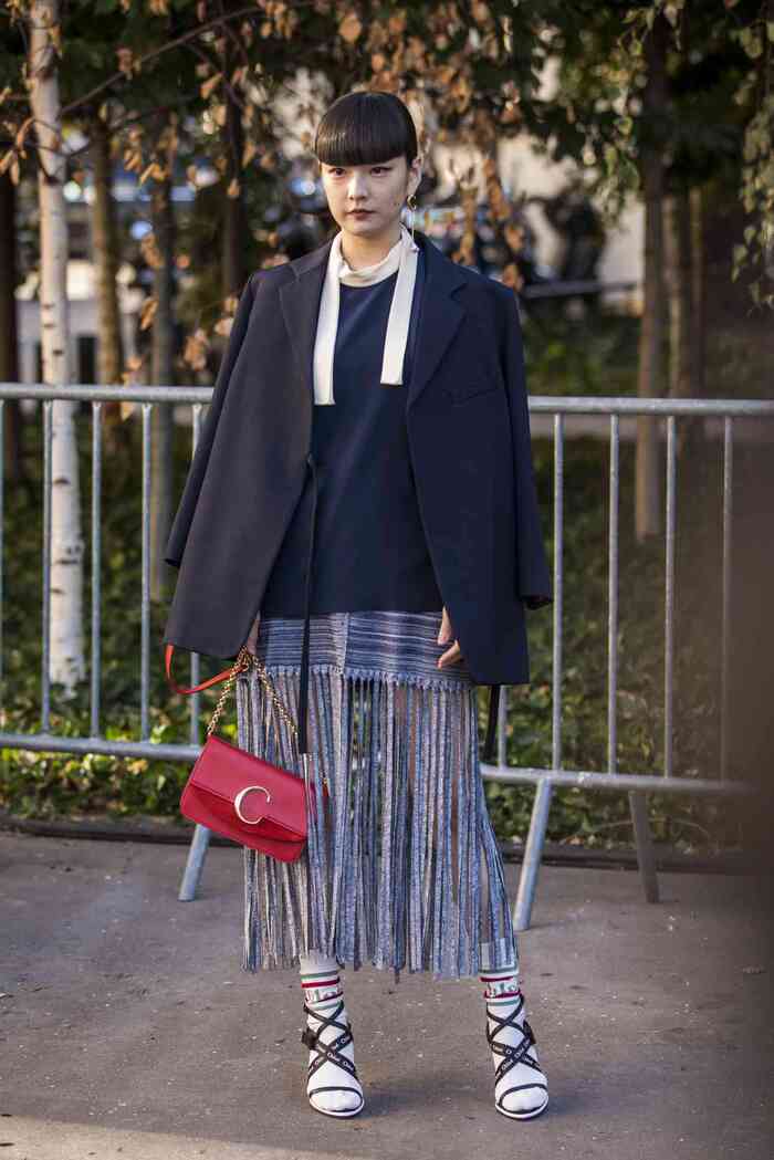 Moda falda de flecos 