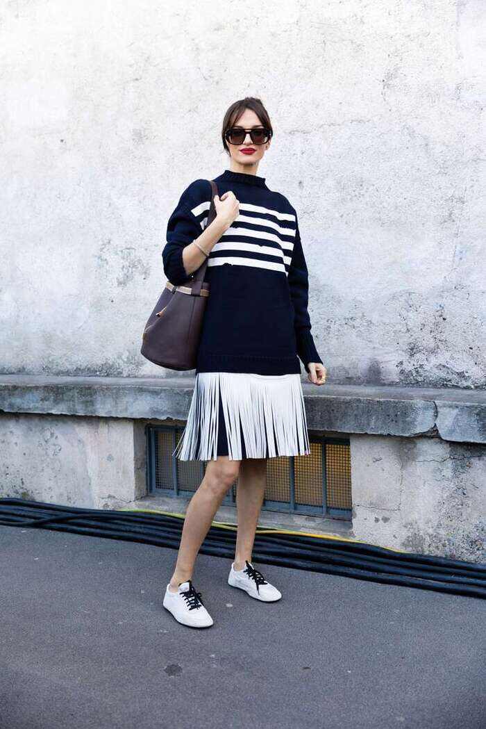 Falda de flecos moda