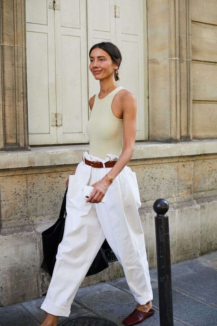 Pantalones tiro alto y anchos
