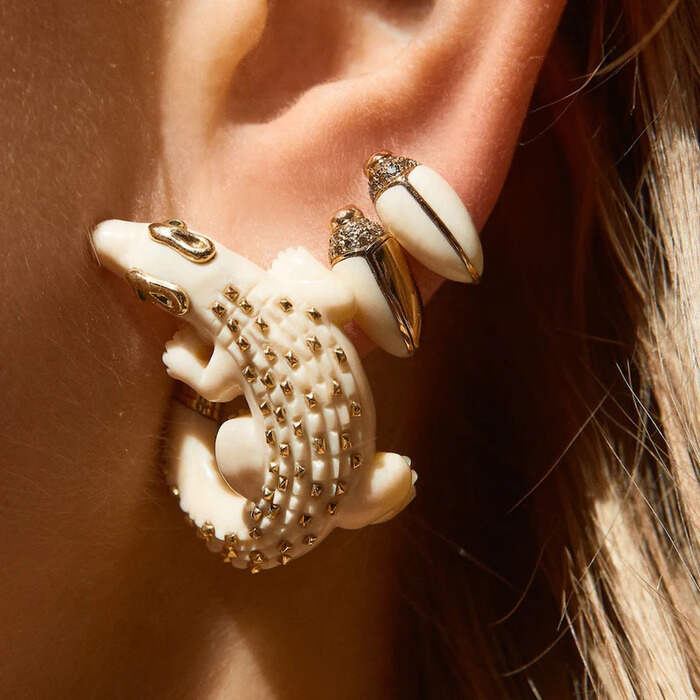Pendientes con formas de cocodrilos
