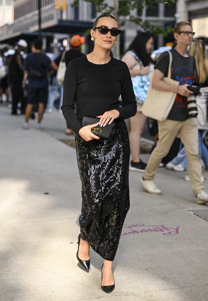 Falda lentejuelas look Navidad