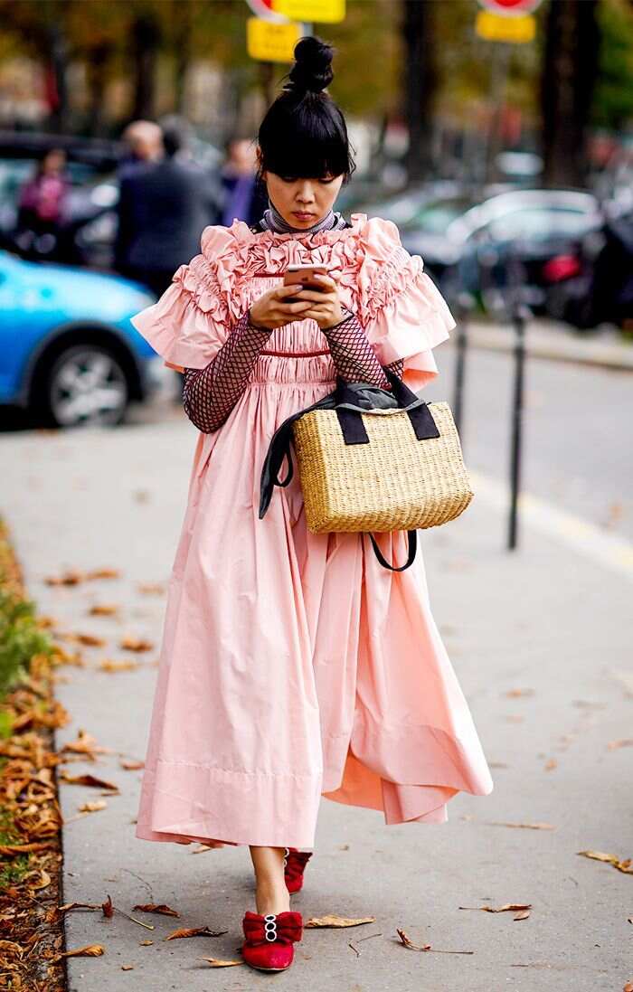 Vestido romántico rosa palo Vestido rosa palo