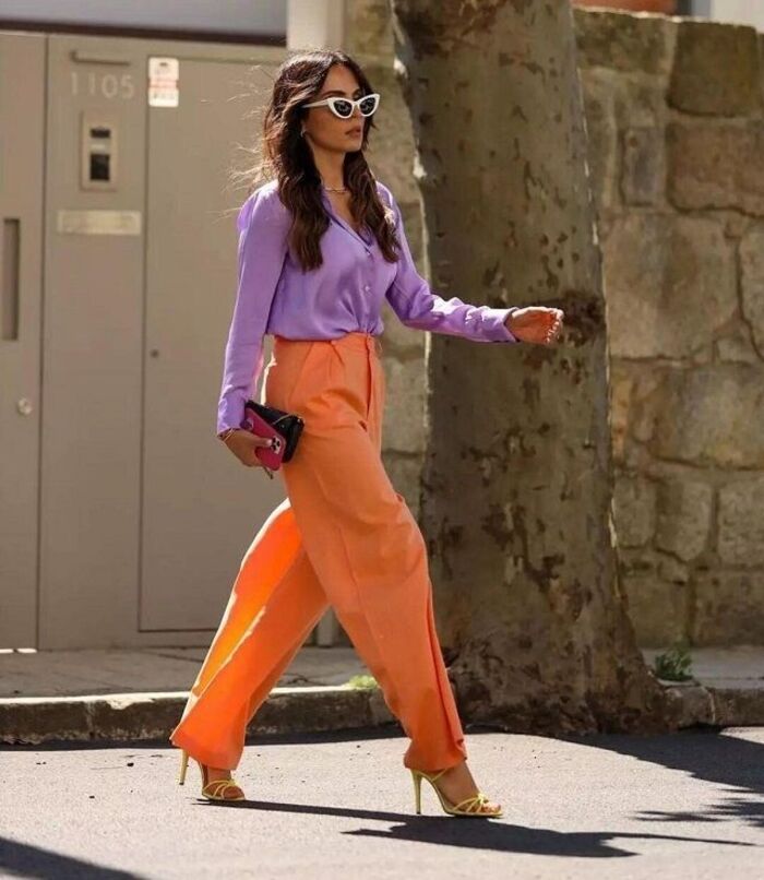 Tendencia pantalón naranja