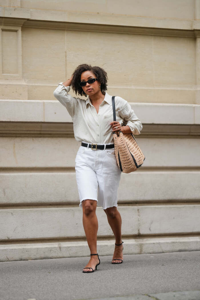 Total look blanco y beis