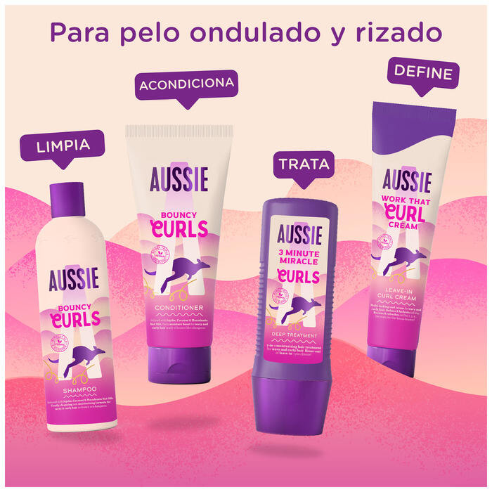 Gama pelo rizado y ondulado de Aussie Aussie Bouncy Curls pelo curly